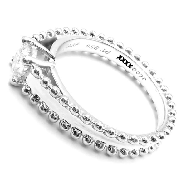 Authentic! Van Cleef & Arpels Estelle Platinum .31ct Diamond Solitaire Ring GIA - Picture 4 of 11